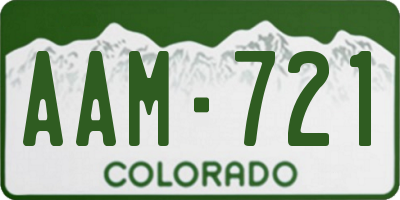 CO license plate AAM721