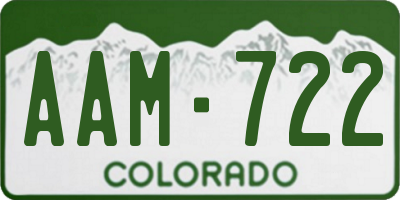CO license plate AAM722