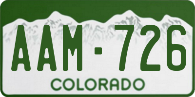 CO license plate AAM726