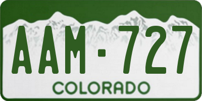 CO license plate AAM727