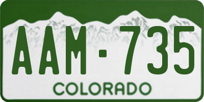 CO license plate AAM735