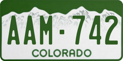 CO license plate AAM742