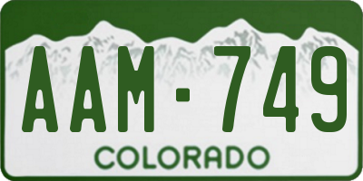 CO license plate AAM749
