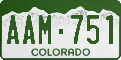 CO license plate AAM751