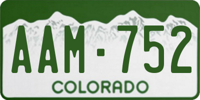 CO license plate AAM752