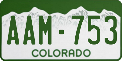 CO license plate AAM753