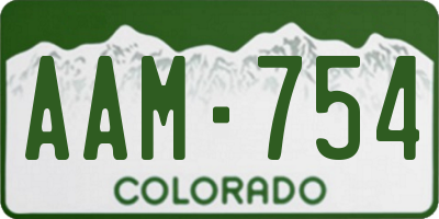 CO license plate AAM754