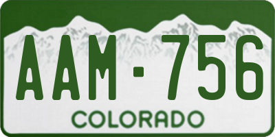 CO license plate AAM756