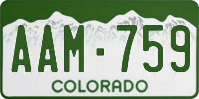 CO license plate AAM759