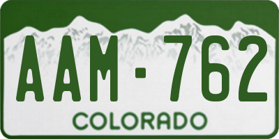 CO license plate AAM762