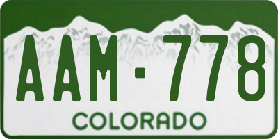 CO license plate AAM778