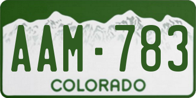 CO license plate AAM783
