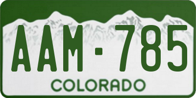 CO license plate AAM785