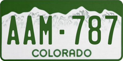 CO license plate AAM787