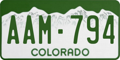 CO license plate AAM794