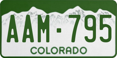 CO license plate AAM795