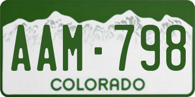 CO license plate AAM798