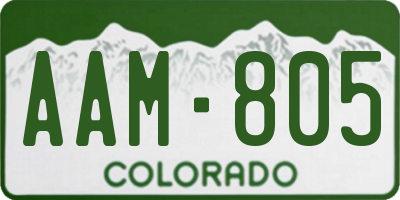CO license plate AAM805