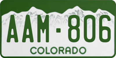 CO license plate AAM806