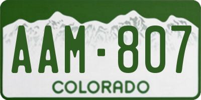 CO license plate AAM807