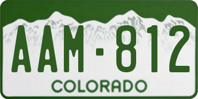 CO license plate AAM812