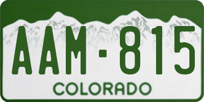 CO license plate AAM815