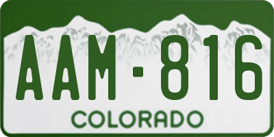 CO license plate AAM816