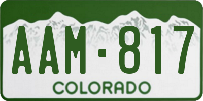 CO license plate AAM817