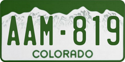 CO license plate AAM819
