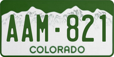 CO license plate AAM821