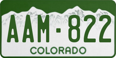 CO license plate AAM822