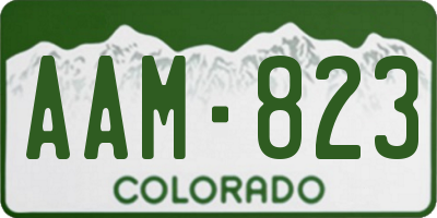 CO license plate AAM823