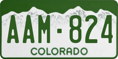 CO license plate AAM824