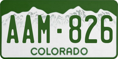 CO license plate AAM826