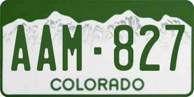 CO license plate AAM827