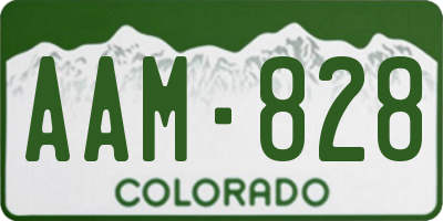 CO license plate AAM828