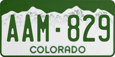 CO license plate AAM829