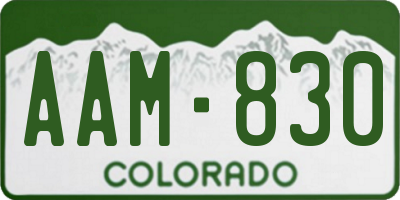 CO license plate AAM830