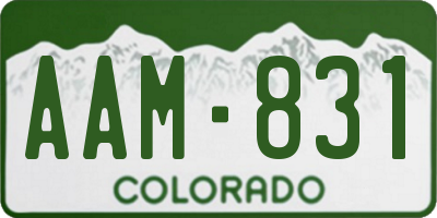 CO license plate AAM831
