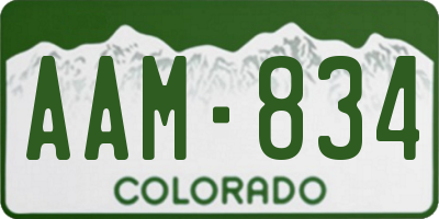 CO license plate AAM834