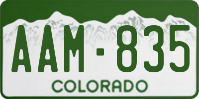 CO license plate AAM835