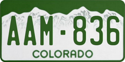 CO license plate AAM836