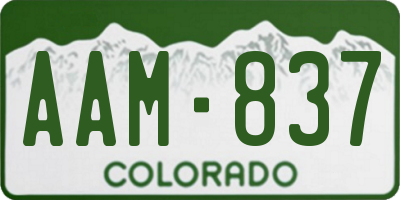 CO license plate AAM837