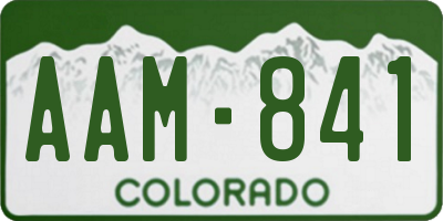 CO license plate AAM841