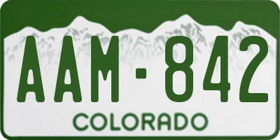 CO license plate AAM842