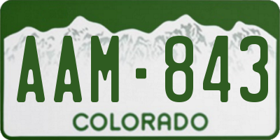 CO license plate AAM843