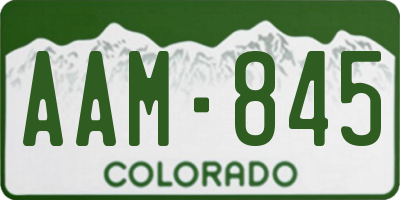CO license plate AAM845
