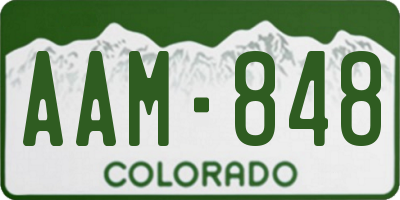 CO license plate AAM848