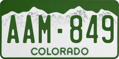 CO license plate AAM849