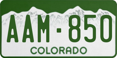 CO license plate AAM850
